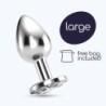 Plug Anal Jóia Bijou Transparente Grande Crushious Com Bolsa Aveludada Grátis