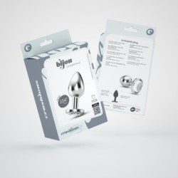Plug Anal Joya Bijou Transparente Grande Crushious Con Bolsa Aterciopelada Gratis