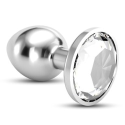Plug Anal Jóia Bijou Transparente Médio Crushious Com Bolsa Aveludada Grátis