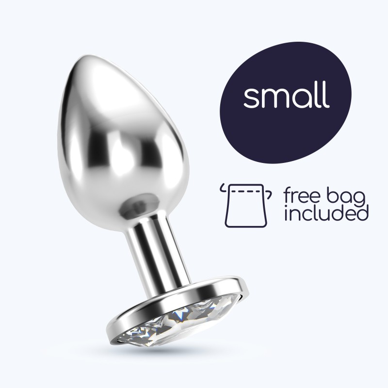 Plug Anal Jóia Bijou Transparente Pequeno Crushious Com Bolsa Aveludada Grátis