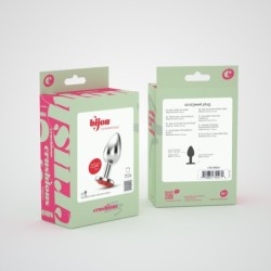 Plug Anal Joya Bijou Rojo Grande Crushious Con Bolsa Aterciopelada Gratis