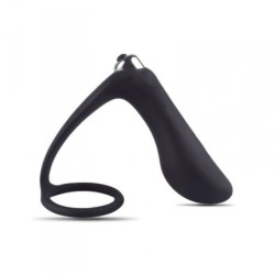 Vibrerende analplug med P-Ring Dark Side Sort