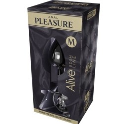 Anal Pleasure Mini Plug Metall Must Suurus M