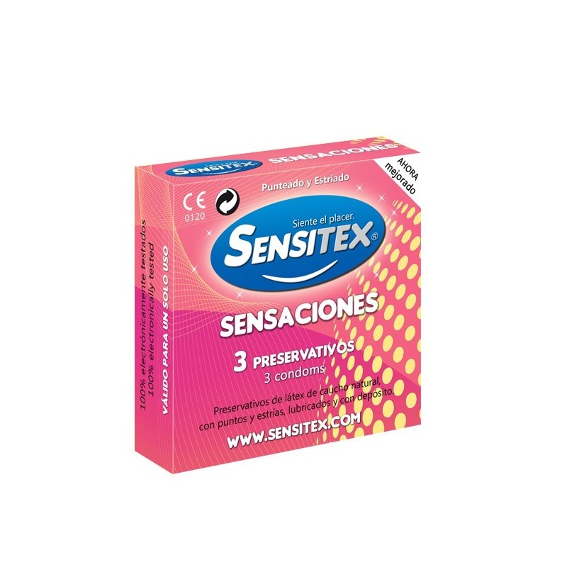 Sensitex Naturaalsed Vegan Kondoomid Sensatsioonideks 3 tk