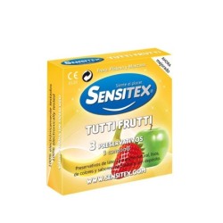 Preservativos Veganos Tuttifrutti 3 Unidades Sensitex