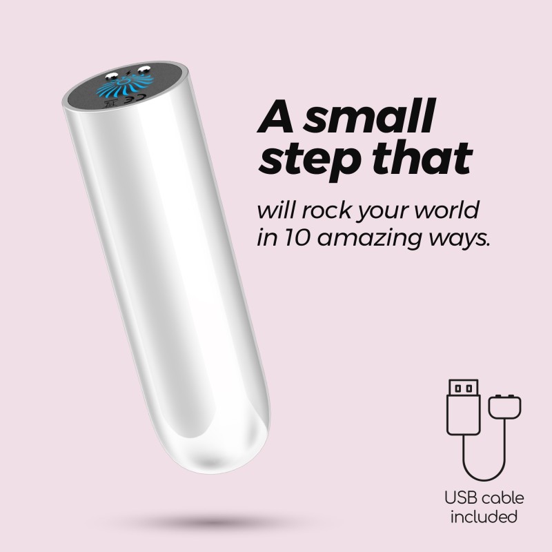 Quackers Uzlādējams USB Vibrējoša Bumbiņa Balta Crushious