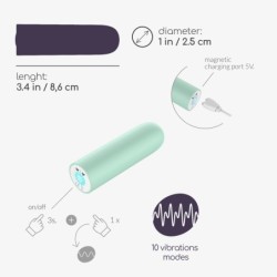 Quackers Вибриращо Куршумче Презареждащо се Чрез USB Зелена Мента Crushious