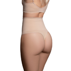 Naadloze corrigerende string beige maat XL
