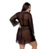 Amberly Zwarte Badjas en String Queen Size Passion 48-50 4XL/5XL
