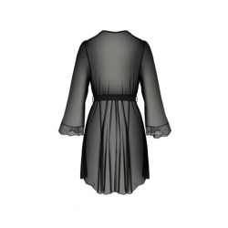 Amberly Zwarte Badjas en String Queen Size Passion 48-50 4XL/5XL