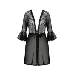 Melns Leafa halāts un stringi Eco Collection Passion 40-42 L/XL