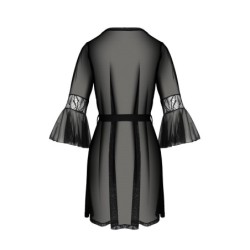 Peignoir Et String Leafa Noir Eco Collection Passion 40-42 L/XL