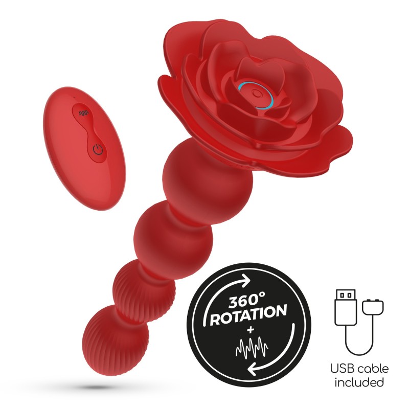 Rosaline Rotating Anal Plug With Remote Control by Crushious