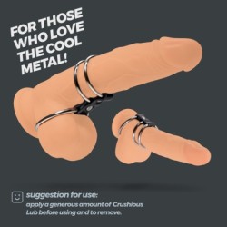 Saruman Set di 3 Anelli per Pene in Metallo Crushious