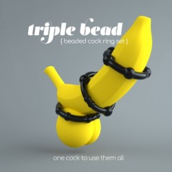 Conjunto De Anillos De Pene Triple Bead Negros Crushious