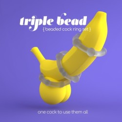 Prsteny na penis Triple Bead Transparent Crushious
