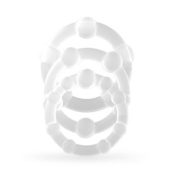 Zestaw Potrójnych Pierścieni Na Penisa Z Koralikami Crushious Transparentnych