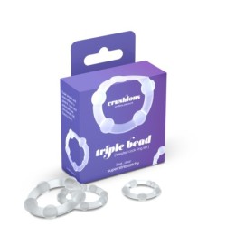 Zestaw Potrójnych Pierścieni Na Penisa Z Koralikami Crushious Transparentnych