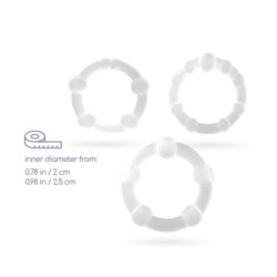 Crushious Három Gyöngyös Átlátszó Péniszgyűrű Szett