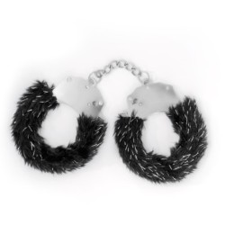 Spangle Algemas Metálicas Com Pelúcia Preta Crushious