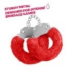 Spangle Esposas De Metal Con Peluche Rojo Crushious