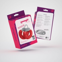 Spangle Metalen Handboeien Met Rood Pluche Crushious