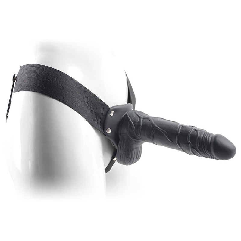 Strap-On Oco Com Testículos Real Rapture Air Feeling 8" Preto