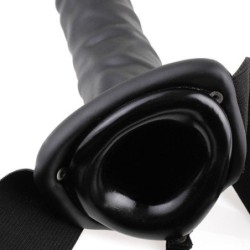 Strap-On Hul Med Vibration 8'' Vibrerende Hollow Fetish Fantasy Series Sort