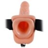 Strap-On Oco Com Vibração E Testículos 7" Fetish Fantasy Series Branco