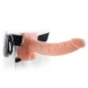 Strap-On Creux Avec Vibration Et Testicules 9" Fetish Fantasy Series Blanc