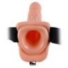 Strap-On Oco Com Vibração E Testículos 9" Fetish Fantasy Series Branco