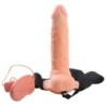 Strap-On Oco Com Vibração E Testículos Real Rapture Air Feeling 8" Branco