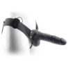 Strap-On Oco Com Vibração E Testículos Real Rapture Air Feeling 8" Preto