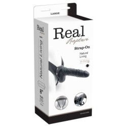 Strap-On Oco Com Vibração E Testículos Real Rapture Air Feeling 8" Preto