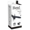 Strap-On Oco Com Vibração E Testículos Real Rapture Air Feeling 8" Preto