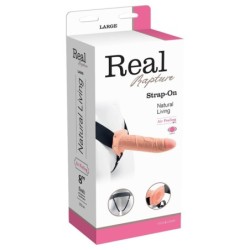 Strap-On Hueco Con Vibración Real Rapture Air Feeling 8" Blanco
