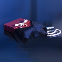 Pērļu stringi Cr-4395 melni ar vibrējošu lodiņu 36 S