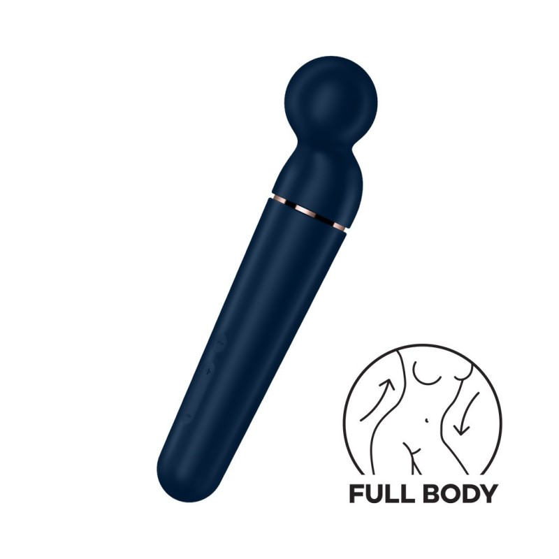 Baguette Planet Wand-Er - Vibromasseur Baguette - Bleu/Or Rose Satisfyer