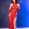 Robe en Dentelle et String Cr-4853 Rouge Chilirose 40-42 L/XL