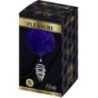 Anal Pleasure Plug Spiraal Metaal Pompon Donker Violet Maat S