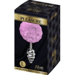 Anal Pleasure Plug Spiral Metal Pompon Violet Talla L