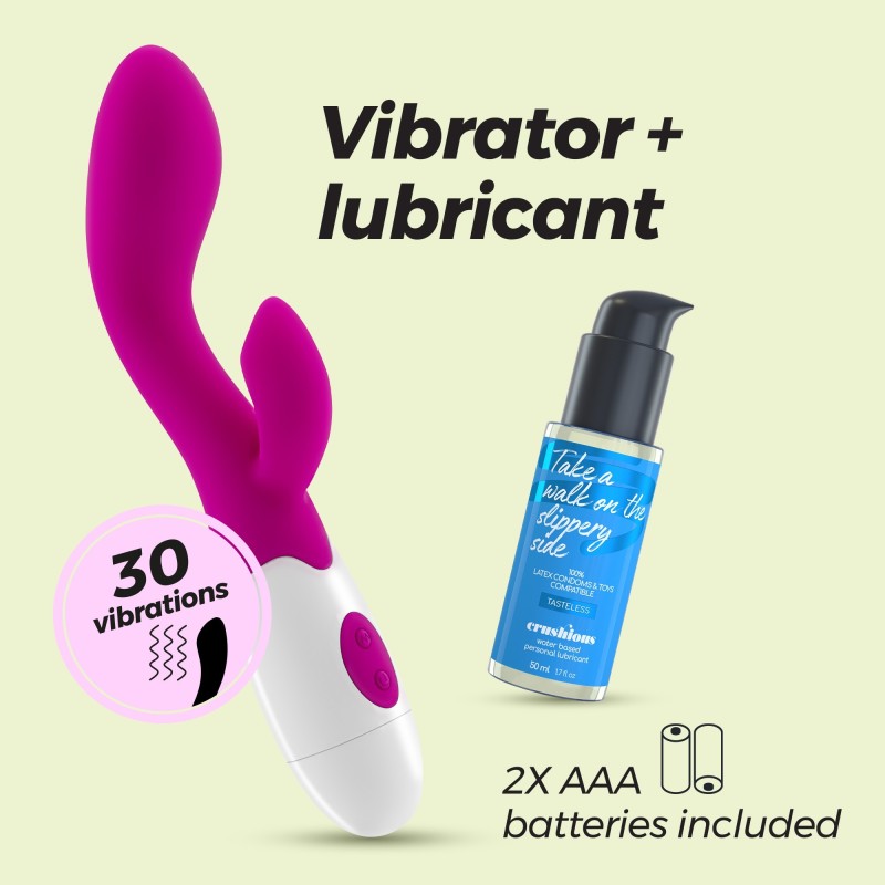 Vibrators Ar Klitora Stimulatoru Cherie Un Ūdens Bāzes Lubrikants Iekļauts Crushious
