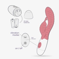 Vibrador amb estimulador de clítoris Gummie rosa i lubricant de base aigua inclòs Crushious