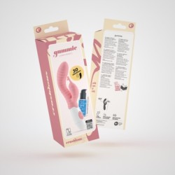Vibrador Com Estimulador de Clitóris Gummie Rosa e Lubrificante à Base de Água Incluído Crushious