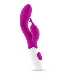 Vibrator cu Stimulator Clitoris Gummie Violet și Lubrifiant pe Bază de Apă Inclus Crushious