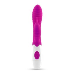 Vibrator med Klitorisstimulator Gummie Lilla og Vandbaseret Glidecreme Inkluderet Crushious