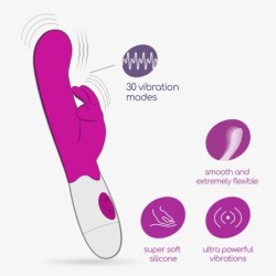 Vibrador Com Estimulador de Clitóris Jigglie e Lubrificante à Base de Água Incluído Crushious