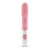 Vibrador Con Estimulador De Clítoris Mochi Rosa Y Lubricante De Base Agua Incluido Crushious