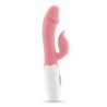 Vibrador Con Estimulador De Clítoris Mochi Rosa Y Lubricante De Base Agua Incluido Crushious