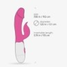 Vibrador Con Estimulador De Clítoris Mochi Rosa Y Lubricante De Base Agua Incluido Crushious